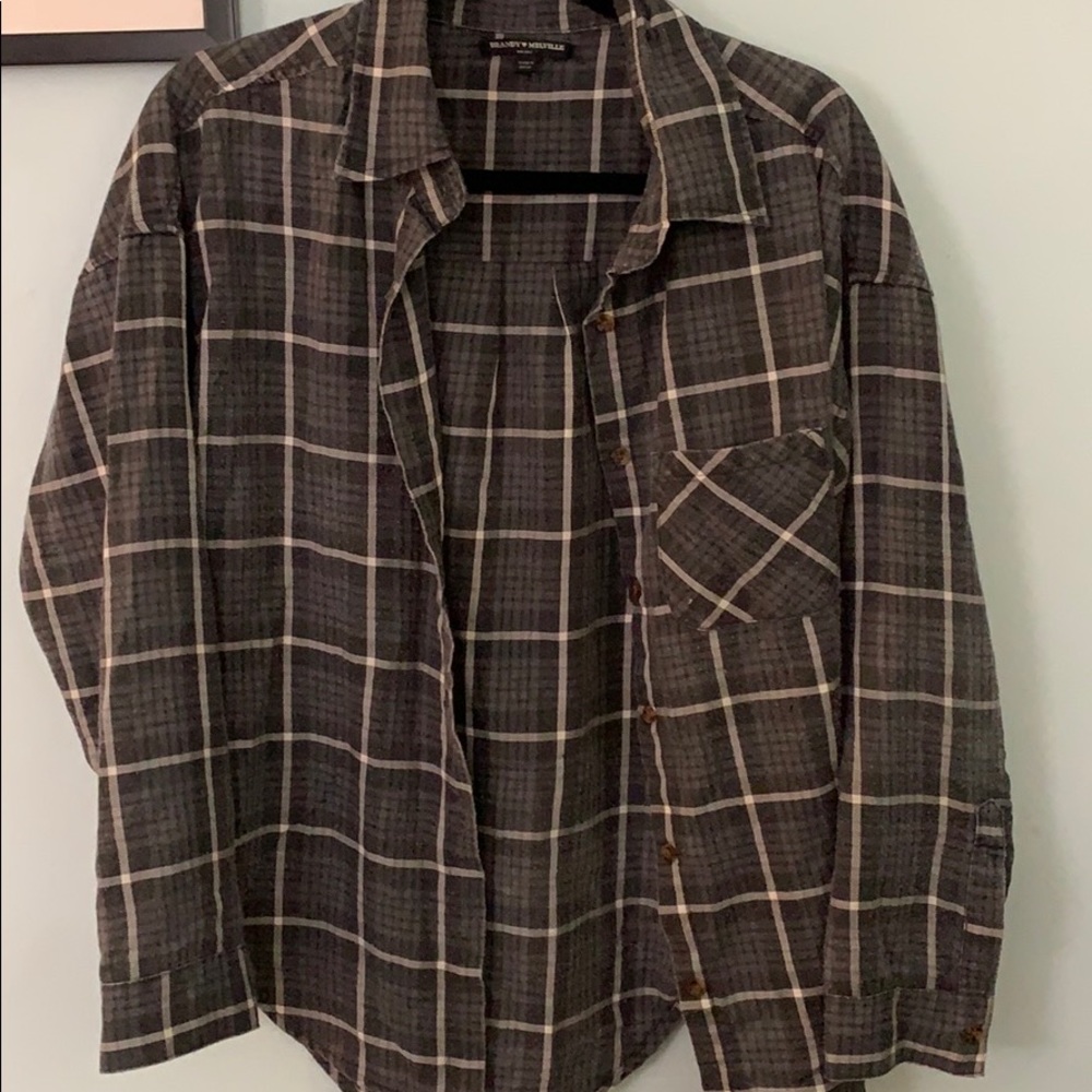 Brandy Melville plaid button down flannel